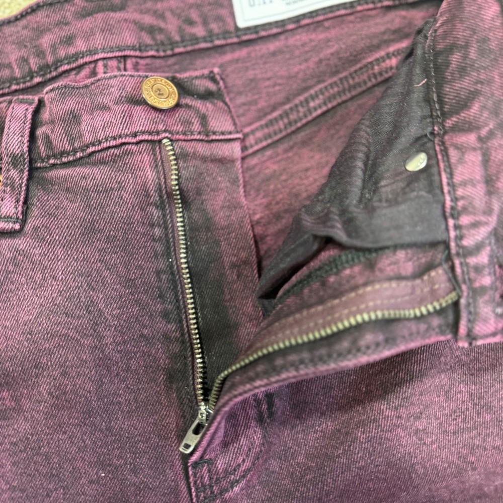 Gap High Rise Stride Jeans Purple Acid Wash Wide Leg Denim 25/0 R NEW - Picture 4 of 9